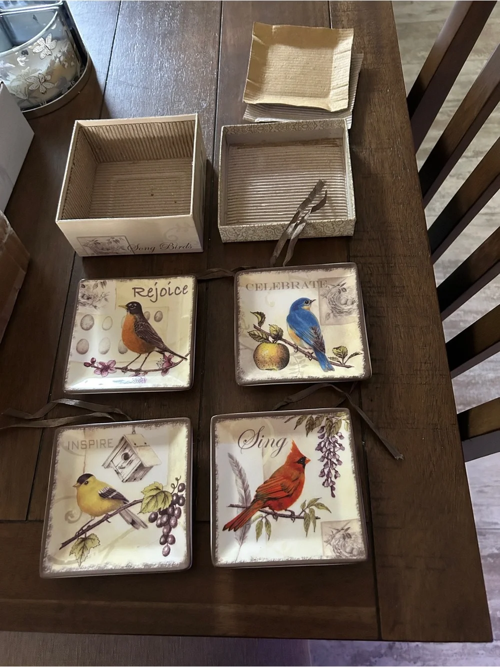 Source Unknown Birds Wall Art Panel - Blue, Yellow, Red, Brown